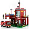 QMAN ENLIGHTEN KEEPPLEY 910 non  TRỤ SỞ CỨU HỎA NHỎ bộ đồ chơi xếp lắp ráp ghép mô hình City FIRE RESCUE CONTROL BRANCH BUREAU Thành Phố 380 khối