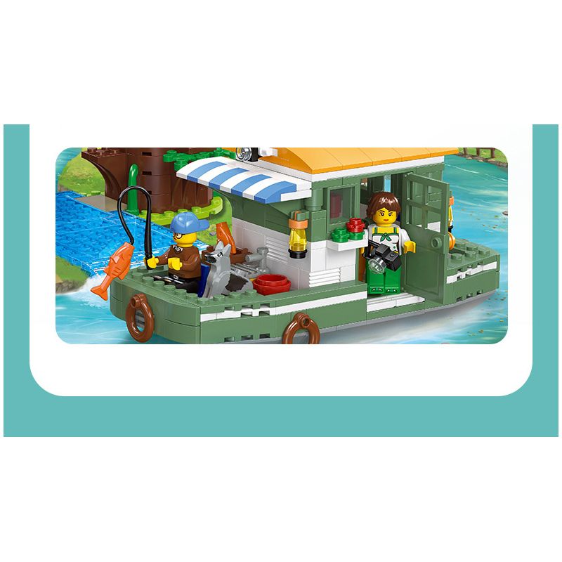 JIESTAR 55017 non  THÀNH PHỐ TOÀN CẦU NƠI NGHỈ NGƠI VEN SÔNG bộ đồ chơi xếp lắp ráp ghép mô hình City CITY GLOBAL 610 khối