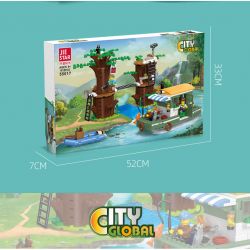 JIESTAR 55017 non  THÀNH PHỐ TOÀN CẦU NƠI NGHỈ NGƠI VEN SÔNG bộ đồ chơi xếp lắp ráp ghép mô hình City CITY GLOBAL 610 khối