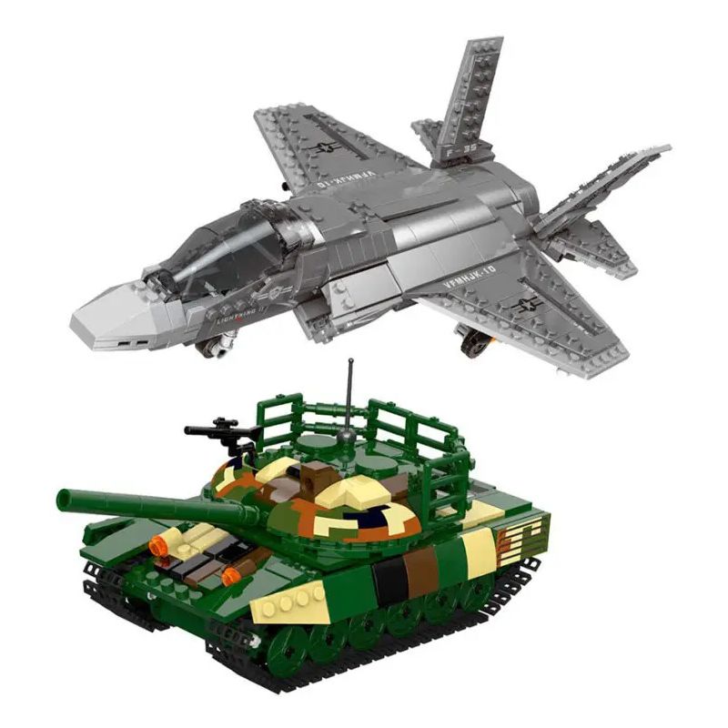 LIMO TOY KB008 non Lego MÁY BAY QUÂN SỰ VÀ XE TĂNG bộ đồ chơi xếp lắp ráp ghép mô hình Military Army Quân Sự Bộ Đội