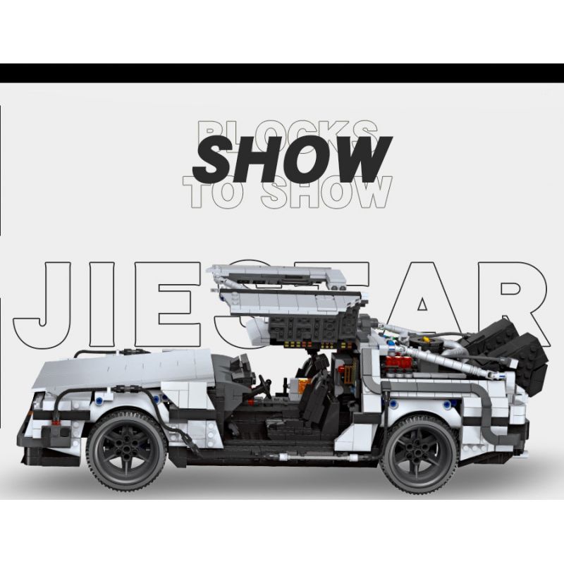 JIESTAR 92004 non  CỖ MÁY THỜI GIAN DELOREAN DMC-12 bộ đồ chơi xếp lắp ráp ghép mô hình RETURN TO THE FUTURE 2716 khối