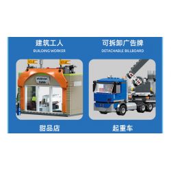 JIESTAR 55013 non  THÀNH PHỐ TOÀN CẦU LẮP ĐẶT BIỂN QUẢNG CÁO bộ đồ chơi xếp lắp ráp ghép mô hình City CITY GLOBAL 449 khối