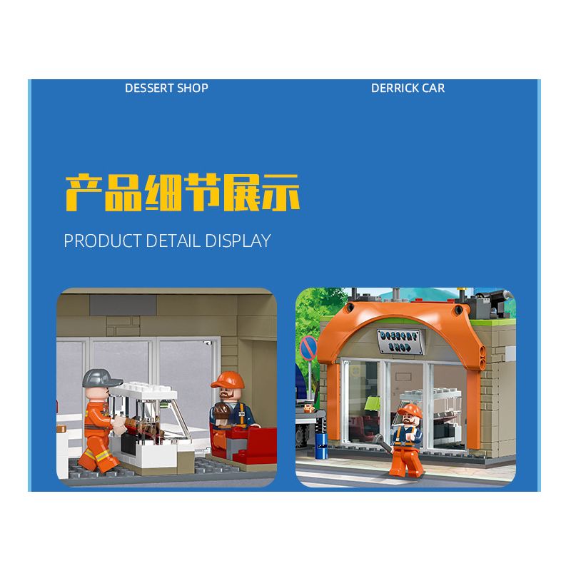 JIESTAR 55013 non  THÀNH PHỐ TOÀN CẦU LẮP ĐẶT BIỂN QUẢNG CÁO bộ đồ chơi xếp lắp ráp ghép mô hình City CITY GLOBAL 449 khối