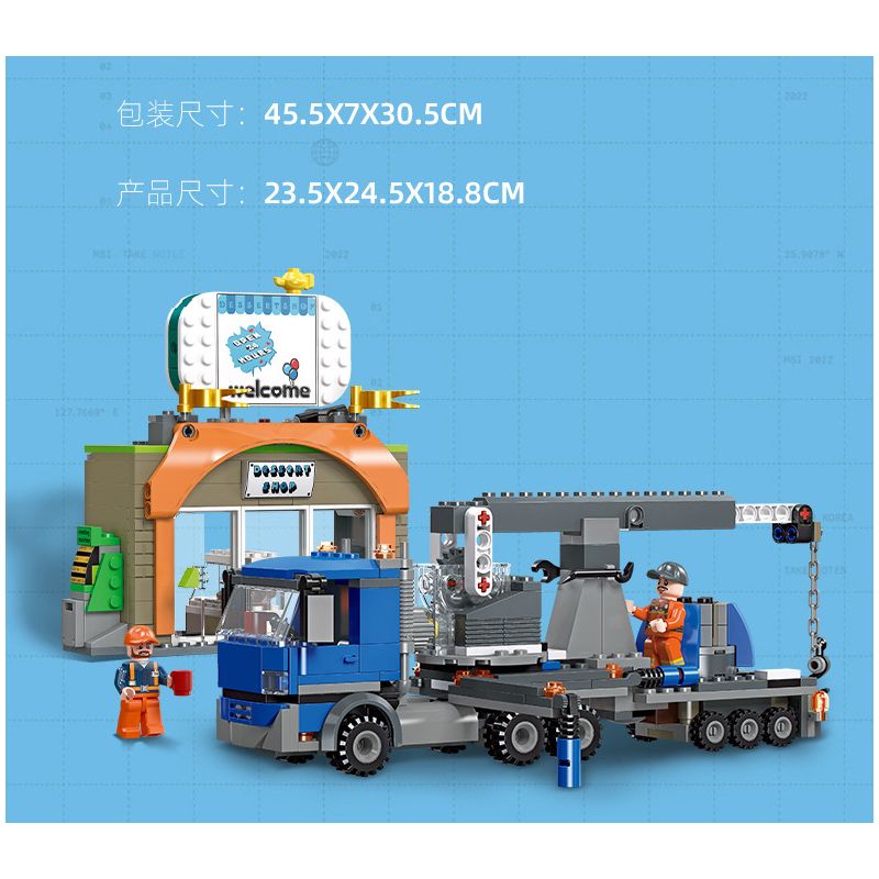 JIESTAR 55013 non  THÀNH PHỐ TOÀN CẦU LẮP ĐẶT BIỂN QUẢNG CÁO bộ đồ chơi xếp lắp ráp ghép mô hình City CITY GLOBAL 449 khối