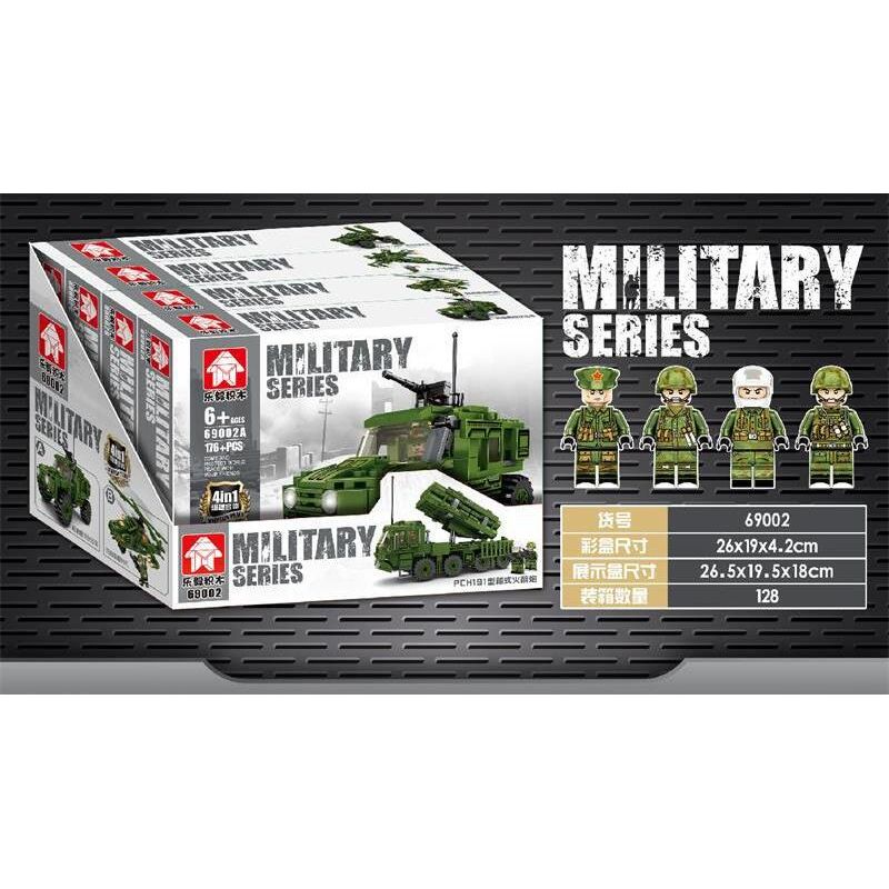 LEYI 69002A 69002B 69002C 69002D 81002 non  BỆ PHÓNG TÊN LỬA HỘP PCH191 4 TỔ HỢP XE CHỐNG MÌN TRỰC THĂNG APACHE MÁY BAY CHIẾN ĐẤU EF-18 HỆ THỐNG PHÒNG KHÔNG SA-9 "WASP" bộ đồ chơi xếp lắp ráp ghép mô hình Military Army Quân Sự Bộ Đội 808 khối