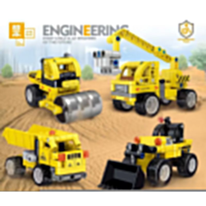 ZHEGAO QL0276 0276 non  ĐỘI CỨU HỘ XE KỸ THUẬT 4 LOẠI bộ đồ chơi xếp lắp ráp ghép mô hình  ENGINEERING Kỹ Thuật Công Nghệ Cao Mô Hình Phương Tiện 499 khối