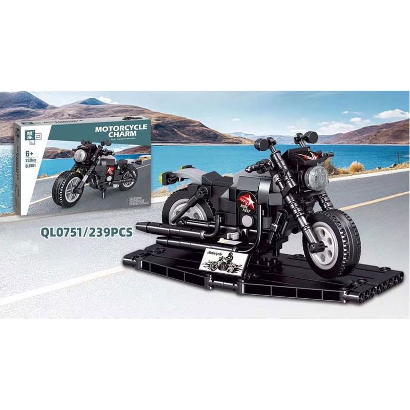 ZHEGAO QL0751 0751 non  CHEETAH XE MÁY bộ đồ chơi xếp lắp ráp ghép mô hình Motorcycle Motorbike MOTORCYCLE CHARM Xe Hai Bánh 239 khối