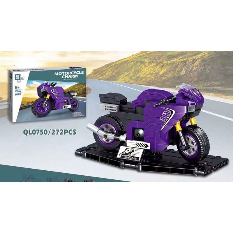 ZHEGAO QL0750 0750 non  XE MÁY JUYING bộ đồ chơi xếp lắp ráp ghép mô hình Motorcycle Motorbike MOTORCYCLE CHARM Xe Hai Bánh 272 khối