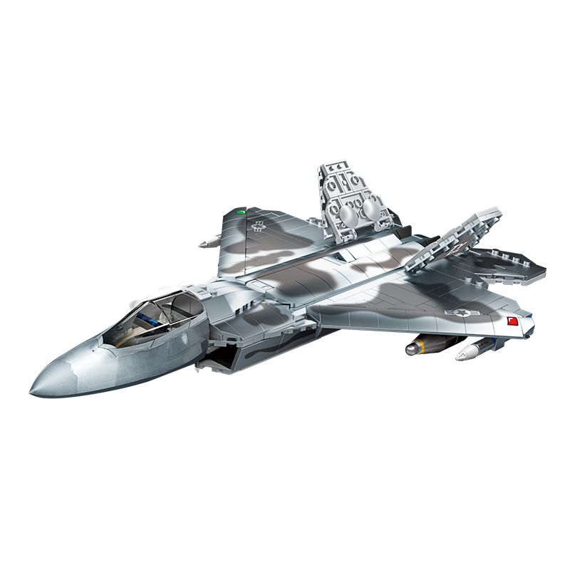 SX 88001 non Lego MÁY BAY CHIẾN ĐẤU F-22 RAPTOR bộ đồ chơi xếp lắp ráp ghép mô hình Military Army Quân Sự Bộ Đội 626 khối