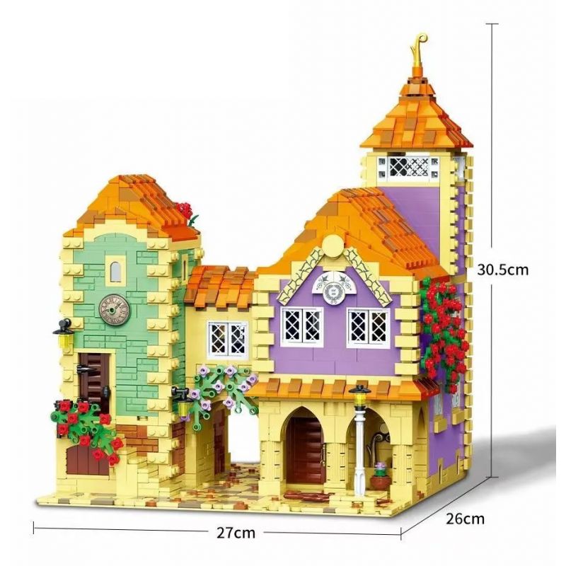 MOYU BLOCK MY82001 82001 non  NHÀ NGHỈ HOLIDAY INN BAKA bộ đồ chơi xếp lắp ráp ghép mô hình Modular Buildings HOLIDAY INN / HOUSES BARQA Mô Hình Nhà Cửa 2948 khối