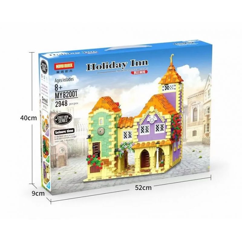 MOYU BLOCK MY82001 82001 non  NHÀ NGHỈ HOLIDAY INN BAKA bộ đồ chơi xếp lắp ráp ghép mô hình Modular Buildings HOLIDAY INN / HOUSES BARQA Mô Hình Nhà Cửa 2948 khối