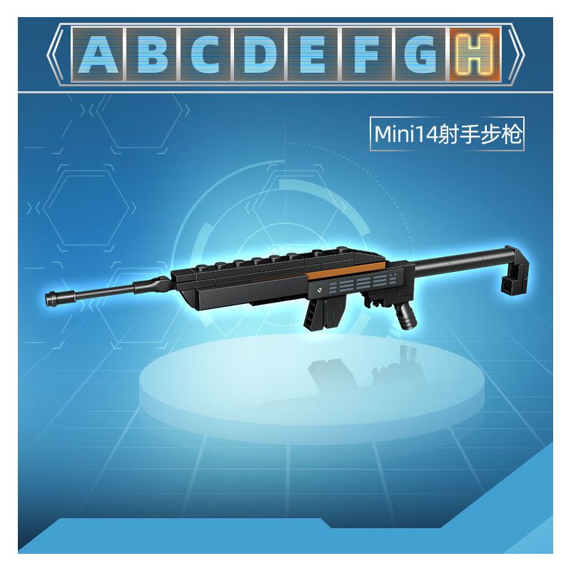 GUDI 40603 non  SÚNG TRƯỜNG TẤN CÔNG AK-47 8 TỔ HỢP bộ đồ chơi xếp lắp ráp ghép mô hình Gun 360 khối