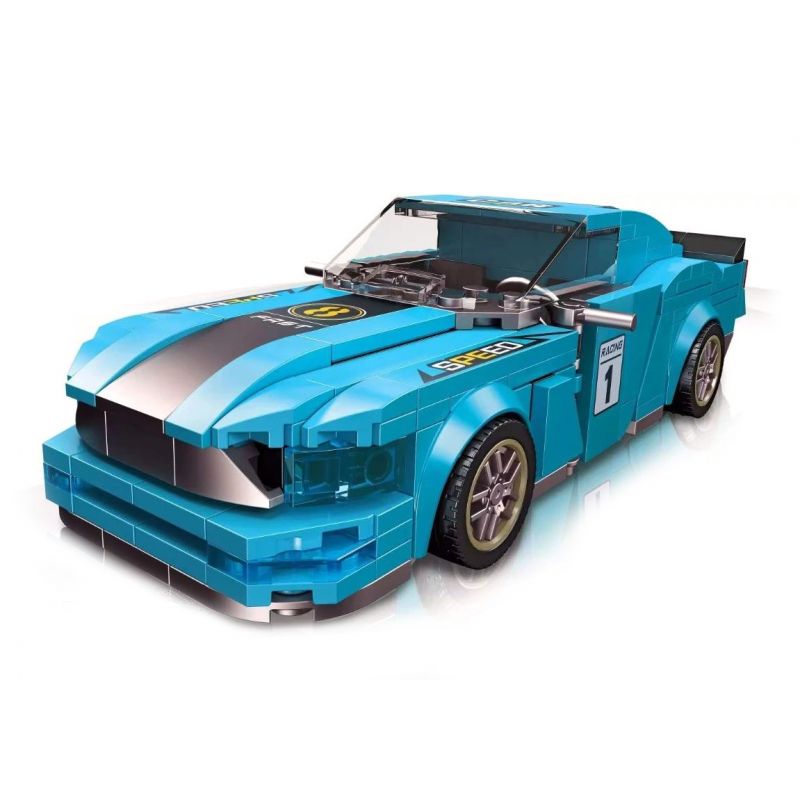 JIESTAR 58018 non  ĐUA XE NHỰA ĐƯỜNG FORD MUSTANG bộ đồ chơi xếp lắp ráp ghép mô hình Speed Champions Racing Cars Đua Xe Công Thức 260 khối