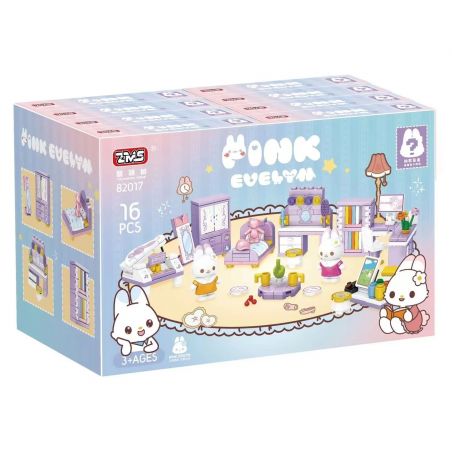 WISDOM TREE 82017 non  PHÒNG NGỦ EVELYN MÀU HỒNG bộ đồ chơi xếp lắp ráp ghép mô hình PINK EVELYN