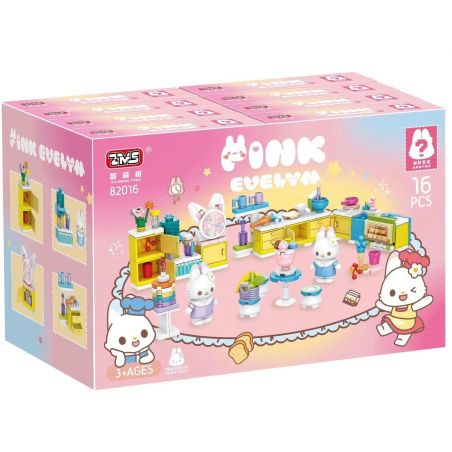 WISDOM TREE 82016 non  NHÀ BẾP EVELYN MÀU HỒNG bộ đồ chơi xếp lắp ráp ghép mô hình PINK EVELYN