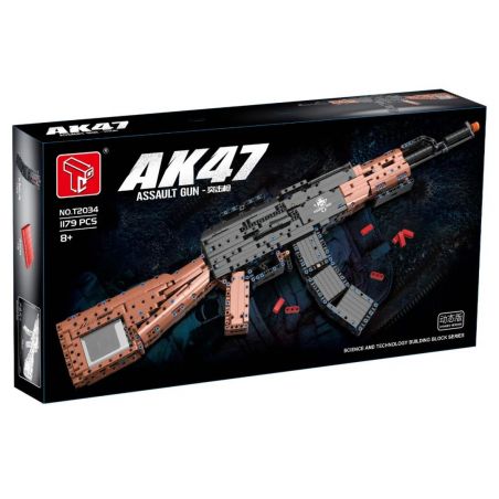 TA GAOLE T2034 2034 non  SÚNG TẤN CÔNG AK47 bộ đồ chơi xếp lắp ráp ghép mô hình  AK47 ASSAULT RIFLE Kỹ Thuật Công Nghệ Cao Mô Hình Phương Tiện 1179 khối