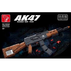 TA GAOLE T2034 2034 non  SÚNG TẤN CÔNG AK47 bộ đồ chơi xếp lắp ráp ghép mô hình  AK47 ASSAULT RIFLE Kỹ Thuật Công Nghệ Cao Mô Hình Phương Tiện 1179 khối