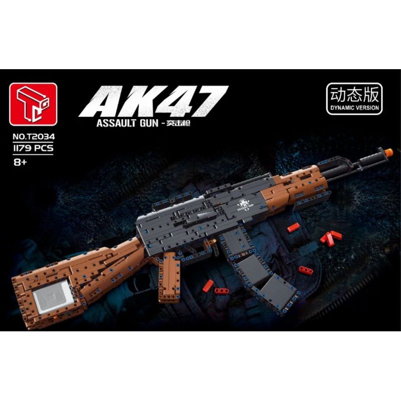 TA GAOLE T2034 2034 non  SÚNG TẤN CÔNG AK47 bộ đồ chơi xếp lắp ráp ghép mô hình  AK47 ASSAULT RIFLE Kỹ Thuật Công Nghệ Cao Mô Hình Phương Tiện 1179 khối
