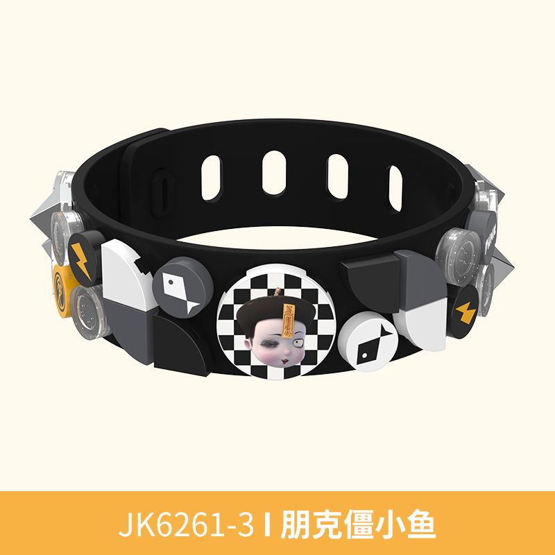 JAKI JK6261-1 6261-1 JK6261-2 6261-2 JK6261-3 6261-3 JK6261-4 6261-4 non  JAKI×ZOMBIE LITTLE FISH JOINT BRACELET 4 STYLES LÀM GIÀU GIÁNG SINH ĐẦY MÀU SẮC PUNK CLOUD UNICORN bộ đồ chơi xếp lắp ráp ghép mô hình Dots FASHION BRACELET