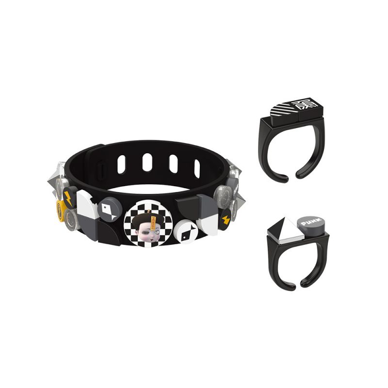 JAKI JK6261-1 6261-1 JK6261-2 6261-2 JK6261-3 6261-3 JK6261-4 6261-4 non  JAKI×ZOMBIE LITTLE FISH JOINT BRACELET 4 STYLES LÀM GIÀU GIÁNG SINH ĐẦY MÀU SẮC PUNK CLOUD UNICORN bộ đồ chơi xếp lắp ráp ghép mô hình Dots FASHION BRACELET