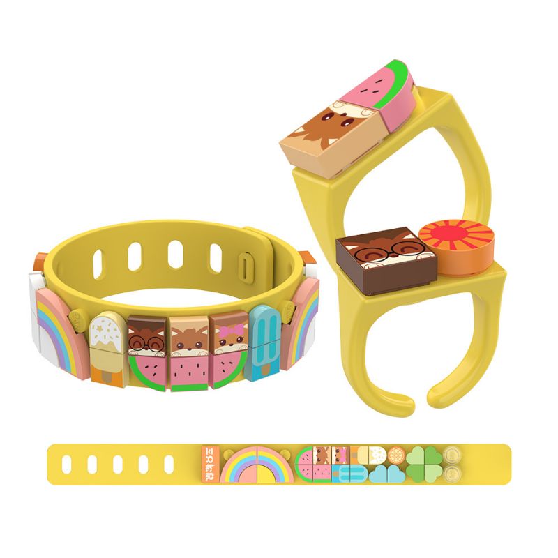 JAKI JK6231-1 6231-1 JK6231-2 6231-2 JK6231-3 6231-3 JK6231-4 6231-4 non  JAKI×BA SÓC NỐI VÒNG TAY 4 KIỂU ĂN VẶT MÙA HÈ MAY MẮN NĂM MỚI NUT FOREST TIỆC SINH NHẬT bộ đồ chơi xếp lắp ráp ghép mô hình Dots FASHION BRACELET