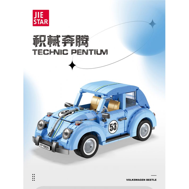 JIESTAR FF10025 10025 non  BỌ CÁNH CỨNG VOLKSWAGEN bộ đồ chơi xếp lắp ráp ghép mô hình Creator Expert VOLKSWAGEN BEETLE Chuyên Gia Sáng Tạo 679 khối