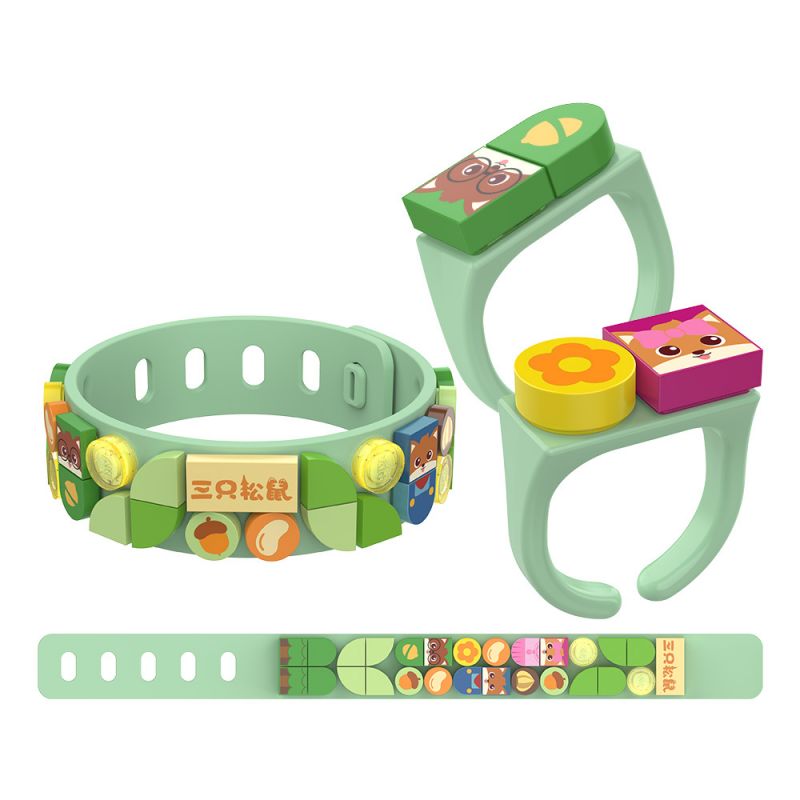 JAKI JK6231-1 6231-1 JK6231-2 6231-2 JK6231-3 6231-3 JK6231-4 6231-4 non  JAKI×BA SÓC NỐI VÒNG TAY 4 KIỂU ĂN VẶT MÙA HÈ MAY MẮN NĂM MỚI NUT FOREST TIỆC SINH NHẬT bộ đồ chơi xếp lắp ráp ghép mô hình Dots FASHION BRACELET