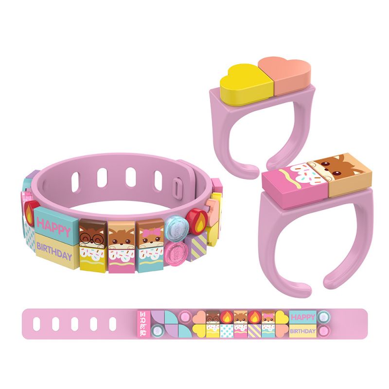 JAKI JK6231-1 6231-1 JK6231-2 6231-2 JK6231-3 6231-3 JK6231-4 6231-4 non  JAKI×BA SÓC NỐI VÒNG TAY 4 KIỂU ĂN VẶT MÙA HÈ MAY MẮN NĂM MỚI NUT FOREST TIỆC SINH NHẬT bộ đồ chơi xếp lắp ráp ghép mô hình Dots FASHION BRACELET