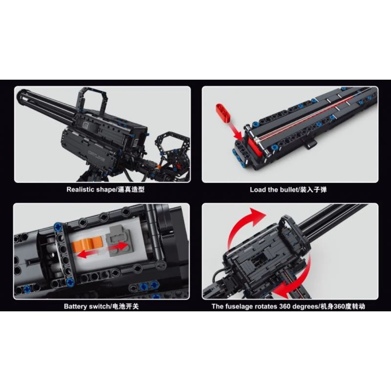 TA GAOLE T2036 2036 non  SÚNG MÁY GATLING bộ đồ chơi xếp lắp ráp ghép mô hình  GATLING CANNON Kỹ Thuật Công Nghệ Cao Mô Hình Phương Tiện 1808 khối