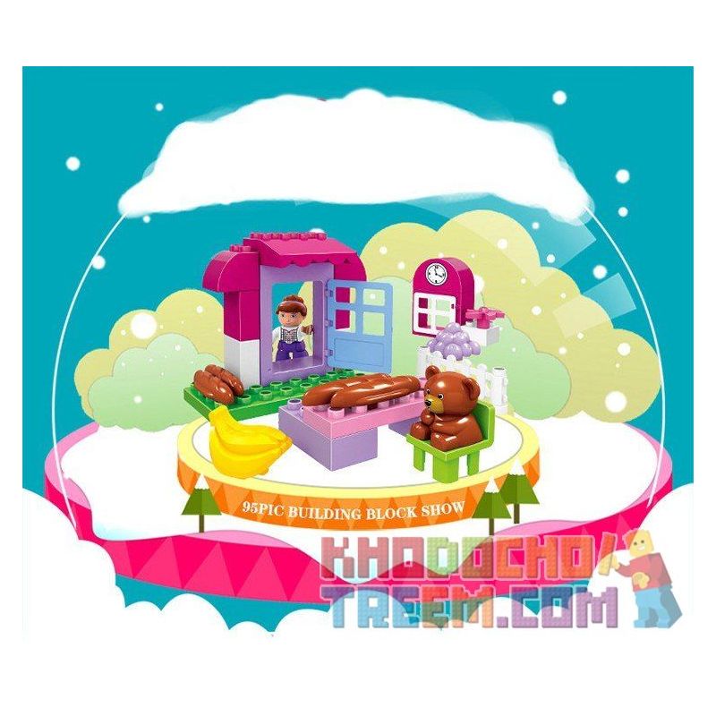 HUIMEI STAR CITY XING DOU CHENG HM065 Xếp hình kiểu    Pink Supermarket Siêu Thị Màu Hồng 95 khối