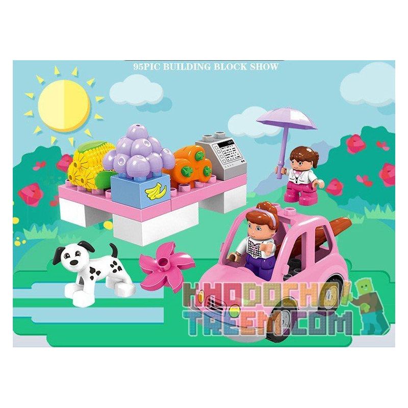 HUIMEI STAR CITY XING DOU CHENG HM065 Xếp hình kiểu    Pink Supermarket Siêu Thị Màu Hồng 95 khối