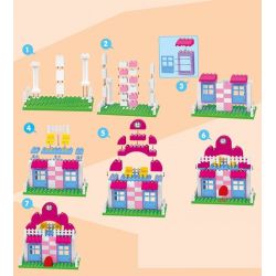 HUIMEI STAR CITY XING DOU CHENG HM065 Xếp hình kiểu    Pink Supermarket Siêu Thị Màu Hồng 95 khối