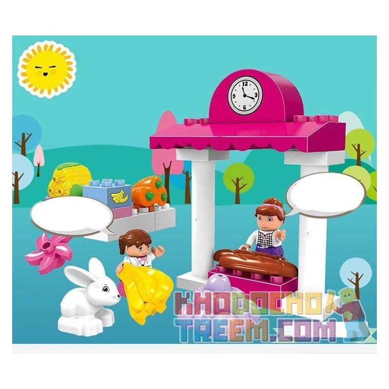 HUIMEI STAR CITY XING DOU CHENG HM065 Xếp hình kiểu    Pink Supermarket Siêu Thị Màu Hồng 95 khối