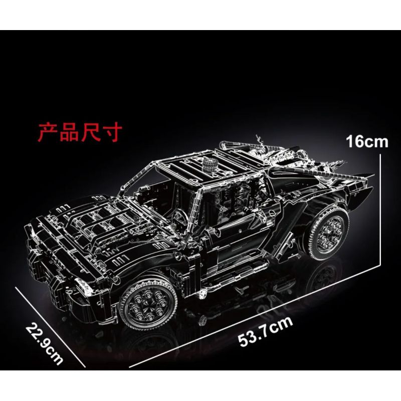 TA GAOLE T5029 5029 non  XE DƠI tỷ lệ 1:10 bộ đồ chơi xếp lắp ráp ghép mô hình The  Batman Movie BATMOBILE Người Dơi Bảo Vệ Gotham 1828 khối