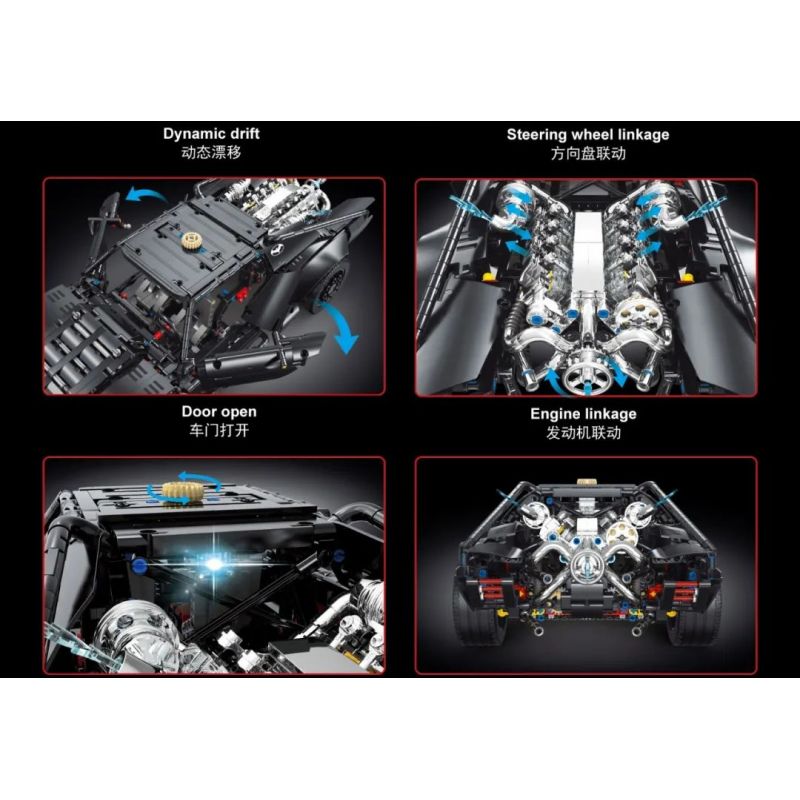 TA GAOLE T5029 5029 non  XE DƠI tỷ lệ 1:10 bộ đồ chơi xếp lắp ráp ghép mô hình The  Batman Movie BATMOBILE Người Dơi Bảo Vệ Gotham 1828 khối