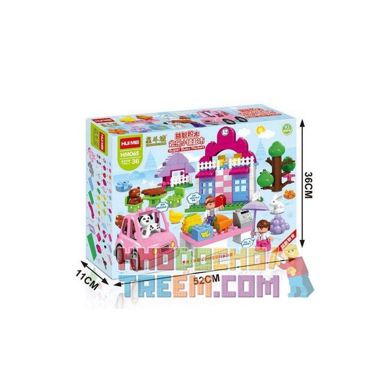 HUIMEI STAR CITY XING DOU CHENG HM065 Xếp hình kiểu    Pink Supermarket Siêu Thị Màu Hồng 95 khối