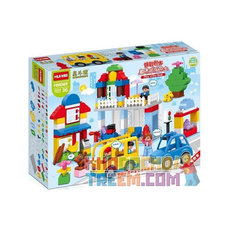 NOT LEGO Duplo 6052 My First LEGO DUPLO Vehicle Set, HuiMei Star City Xing Dou Cheng HM069 Xếp hình Giao Thông Trong Thành Phố 123 khối NOT LEGO Duplo 6052 My First LEGO DUPLO Vehicle Set, HuiMei Star City Xing Dou Cheng HM069 Xếp hình Giao Thông Trong Thành Phố 123 khối