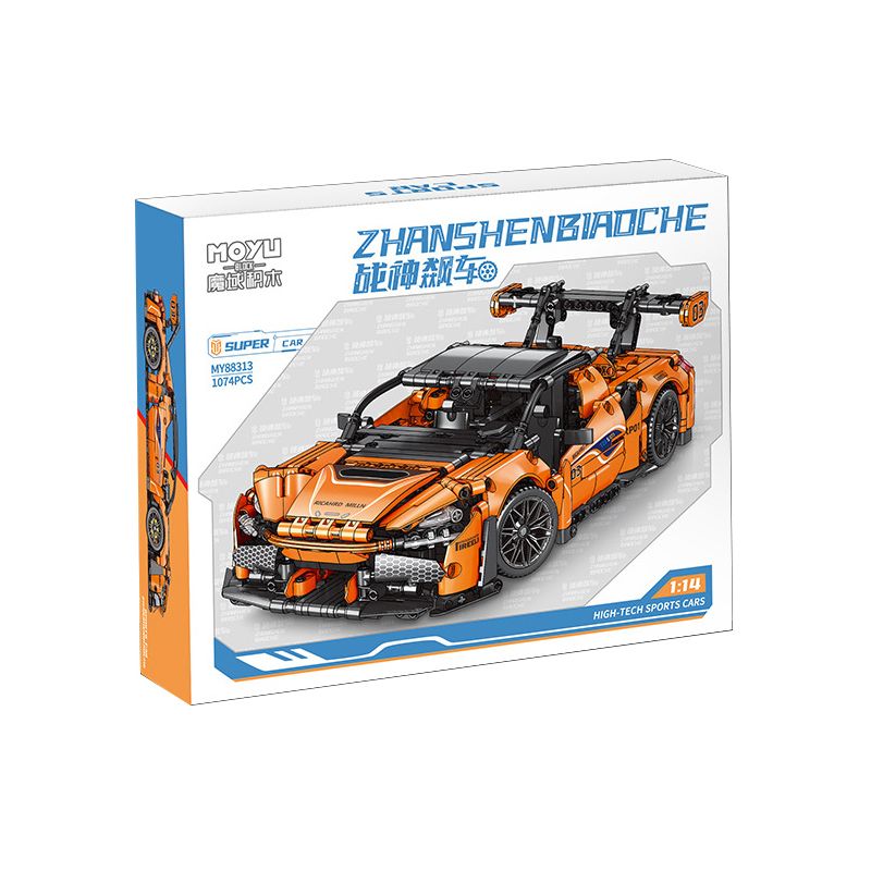 MOYU BLOCK MY88313 88313 non  GOD OF WAR CÔNG NGHỆ ĐUA XE KÉO THỂ THAO tỷ lệ 1:14 bộ đồ chơi xếp lắp ráp ghép mô hình 1074 khối