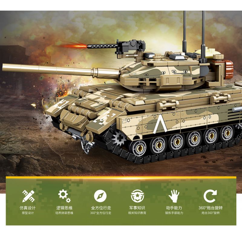 KUYU MOXING KY7067 7067 non  XE TĂNG MERKAVA bộ đồ chơi xếp lắp ráp ghép mô hình Marvel Super Heroes ELITE MK4 TANK Siêu Anh Hùng Marvel 537 khối