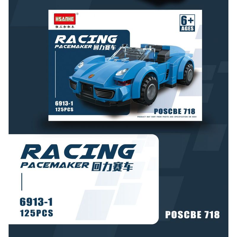 HSANHE 6913 non  MANG ĐUA 6 MÔ HÌNH bộ đồ chơi xếp lắp ráp ghép mô hình Racers RACING PACEMAKER Đua Tốc Độ 763 khối