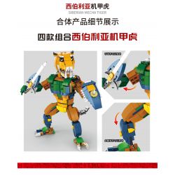 ACHKO 10024 non  SIBERIAN MECHATIGER CÁ SẤU bộ đồ chơi xếp lắp ráp ghép mô hình Creator 3 In 1 SIBERIAN ROBOT TIGER CROCODILE Sáng Tạo Với 3 Mẫu 194 khối