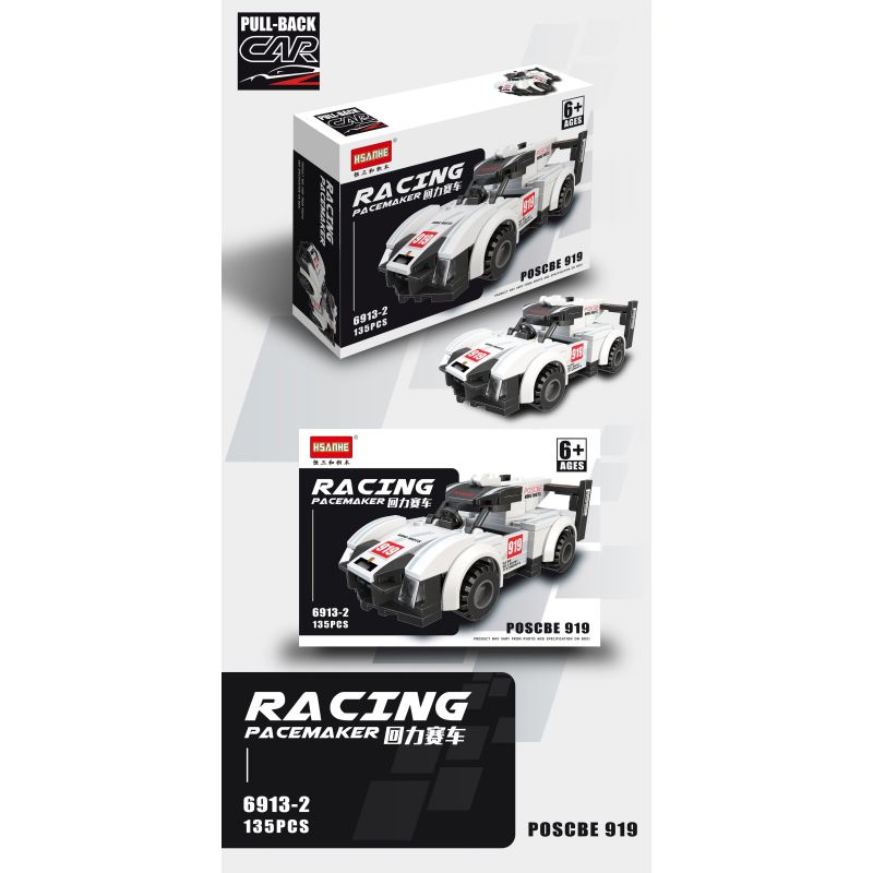 HSANHE 6913 non  MANG ĐUA 6 MÔ HÌNH bộ đồ chơi xếp lắp ráp ghép mô hình Racers RACING PACEMAKER Đua Tốc Độ 763 khối