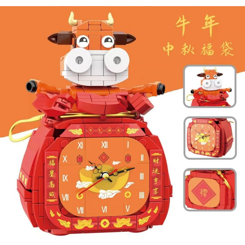 HENGTAI 92038A non Lego BAO LÌ XÌ TRUNG THU KỶ SỬU bộ đồ chơi xếp lắp ráp ghép mô hình TIMESPRITE 457 khối