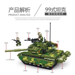 KUYU MOXING KY7066 7066 non  XE TĂNG CHIẾN ĐẤU CHỦ LỰC KIỂU 99 bộ đồ chơi xếp lắp ráp ghép mô hình Military Army ELITE GOF TANK Quân Sự Bộ Đội 554 khối