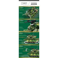 KUYU MOXING KY7066 7066 non  XE TĂNG CHIẾN ĐẤU CHỦ LỰC KIỂU 99 bộ đồ chơi xếp lắp ráp ghép mô hình Military Army ELITE GOF TANK Quân Sự Bộ Đội 554 khối