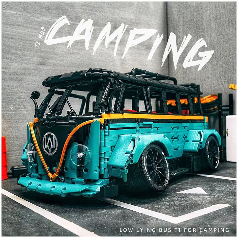 CACO C021 non  CẮM TRẠI XE BUÝT NẰM THẤP tỷ lệ 1:10 bộ đồ chơi xếp lắp ráp ghép mô hình  CONCEPT Kỹ Thuật Công Nghệ Cao Mô Hình Phương Tiện 2975 khối