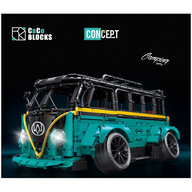 CACO C021 non  CẮM TRẠI XE BUÝT NẰM THẤP tỷ lệ 1:10 bộ đồ chơi xếp lắp ráp ghép mô hình  CONCEPT Kỹ Thuật Công Nghệ Cao Mô Hình Phương Tiện 2975 khối