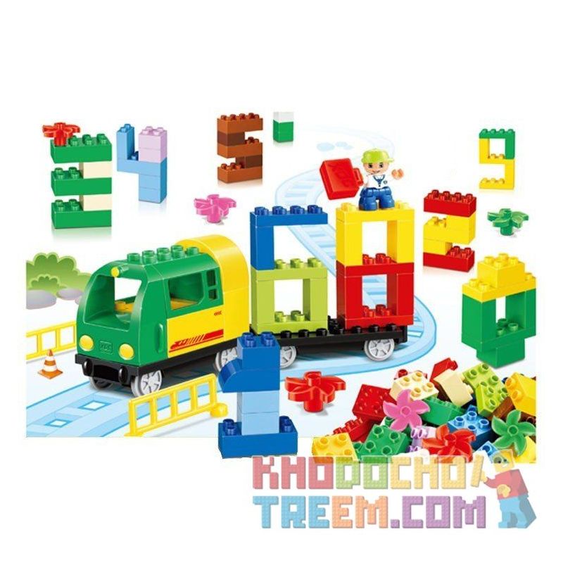 HUIMEI STAR CITY XING DOU CHENG HM108 Xếp hình kiểu Lego Duplo DUPLO The Train Have Some Blocks Tàu Hỏa Với Các Khối Xếp Số 80 khối