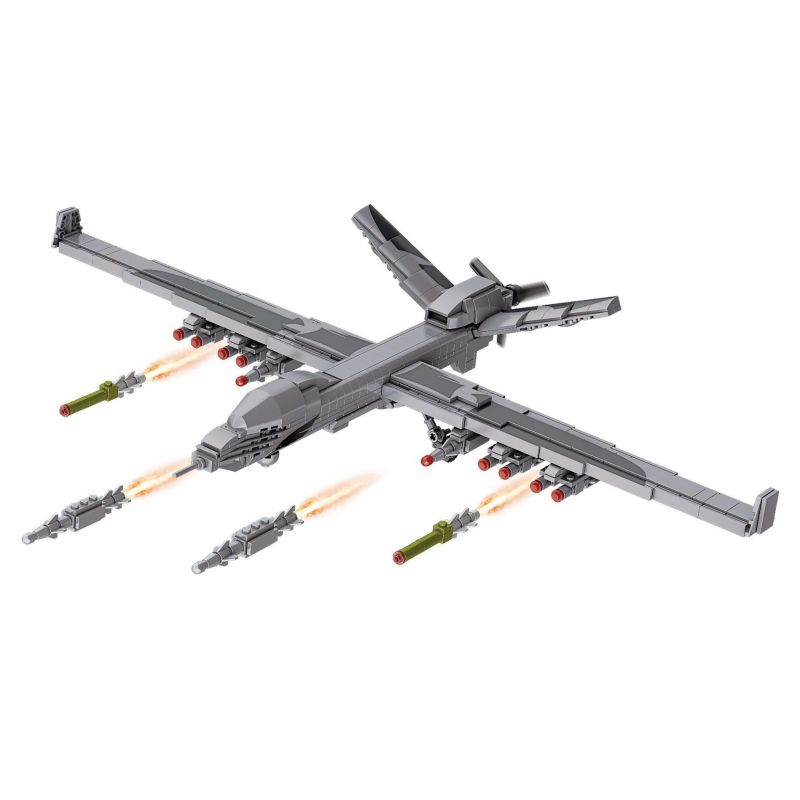 JUHANG TECHNOLOGY 88011 non Lego DRAGON-2 DRONE bộ đồ chơi xếp lắp ráp ghép mô hình Military Army UNMANNED DRONEV WING LOONG UAV-2 Quân Sự Bộ Đội 738 khối