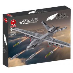 JUHANG TECHNOLOGY 88011 non  DRAGON-2 DRONE bộ đồ chơi xếp lắp ráp ghép mô hình Military Army UNMANNED DRONEV WING LOONG UAV-2 Quân Sự Bộ Đội 738 khối